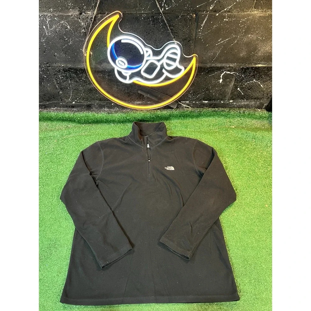 The North Face Mens Black Fleece 1/4 Zip Up Long Sleeve Size Large TK100